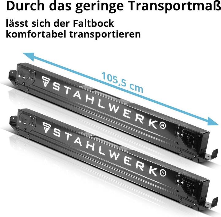Produktbild Stahlwerk Sägebock 2er Set 500 kg Universal Arbeitsbock Klappbock Gerüstbock (105.50 cm, 60 cm)