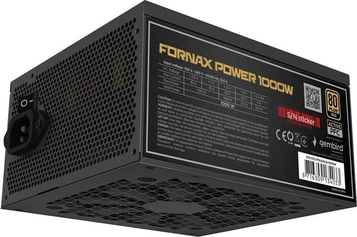 Produktbild Gembird CCC-PSUGOLD-750W Netzteil Fornax Power 750W aktiv PFC 12cm Lüfter 80+Gold (750 W)