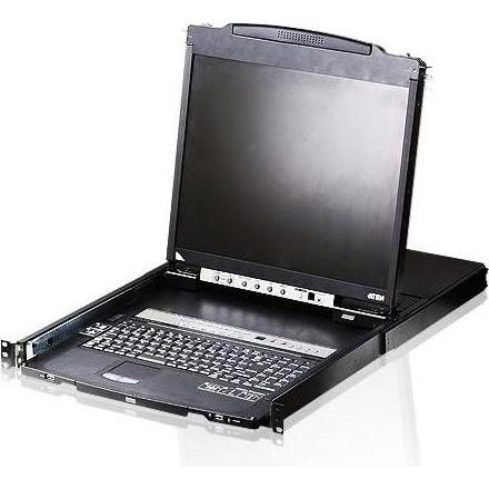 Aten 8-Port Dual Rail LCD, KVM Switch, Schwarz