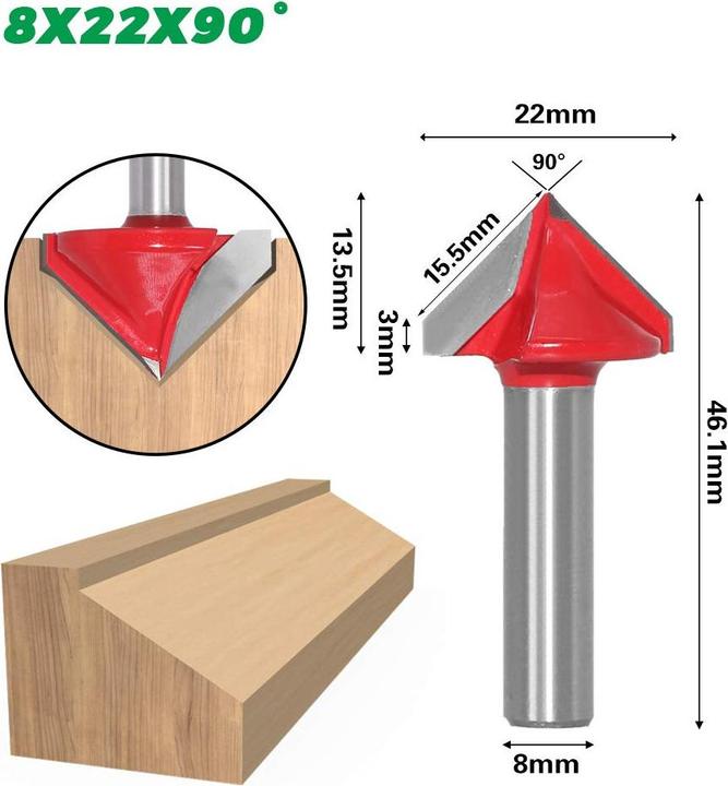 Produktbild BIGP 6-teiliges V-Nut Fräser Set