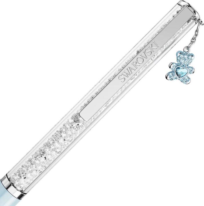 Image du produit Swarovski Crystalline Kugelschreiber Teddy Blau lackiert verchromt (Argent, Bleu)