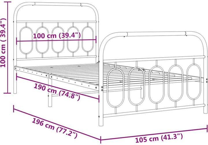 Image du produit vidaXL Bettgestell (100 x 190 cm)