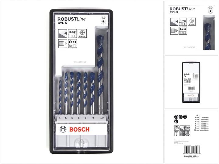 Produktbild Bosch Professional Zubehör 7-tlg. CYL-5 Betonbohrer-Set, Robust Line, 4–10 mm (4 - 10 mm)