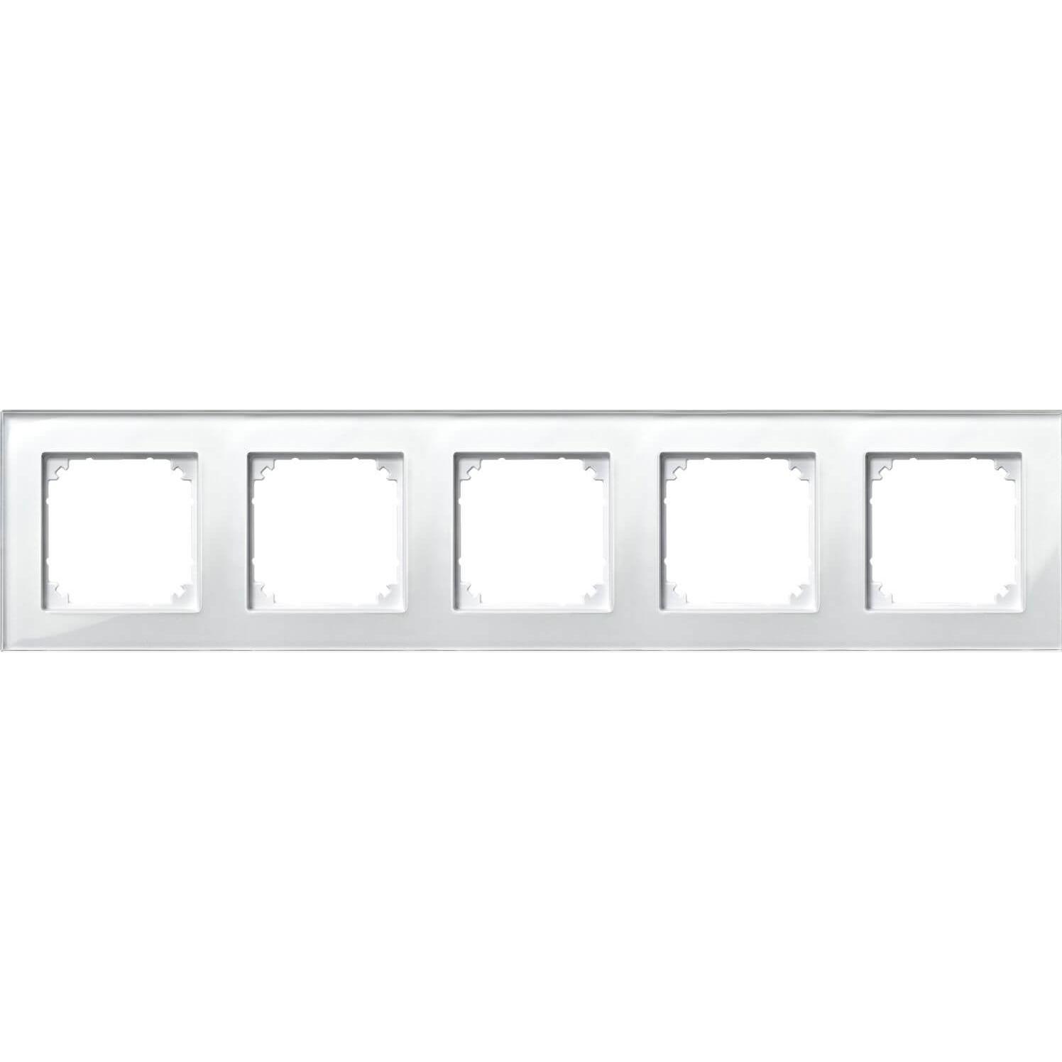 Merten, Zubehör Schalterprogramm, M-PLAN-Echtglasrahmen, 5fach, 489519