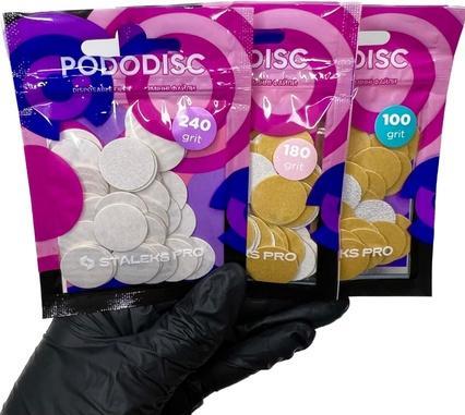 Actual product image Staples Pedicure Foot Spa White Refill File Pododisc Pro M 180 Grit Box 50 Pieces (50 x)
