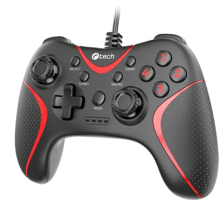 C-Tech Gamepad Theon pro PC/PS3, 2 programovatelná makro tlačtka, 2x analogico, X-input (PC, PS3), Controller gaming
