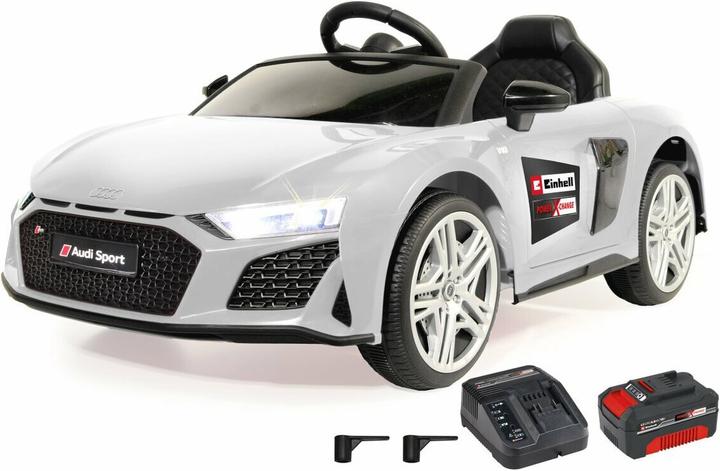 Produktbild Jamara Ride-on Audi R8 Spyder 18V weiss Einhell Power X-Change inkl. Starter Set (18 V)