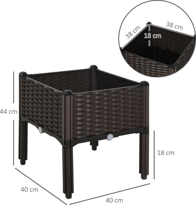 Produktbild Outsunny Hochbeet in Rattan-Optik