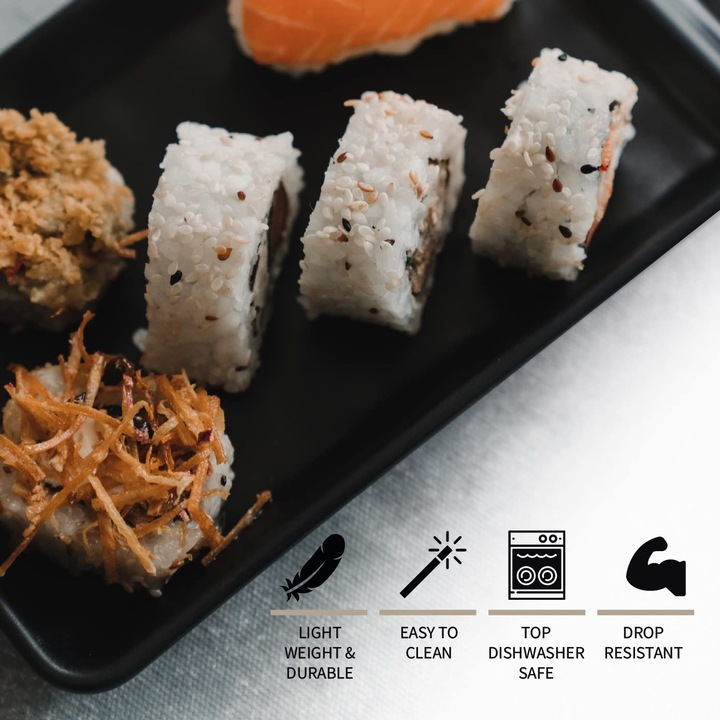 Produktbild Goliber Japanisches Sushi Geschirr Schwarz Set (16 Stück)