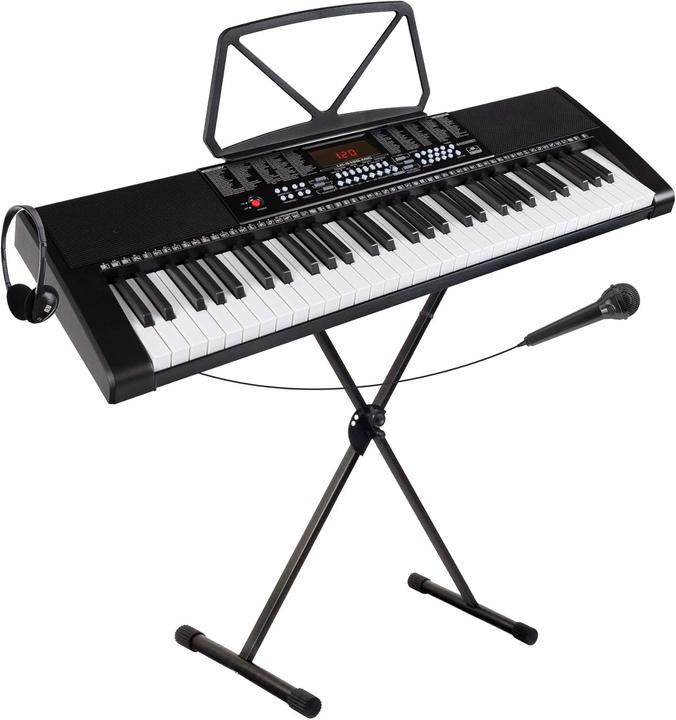 Kirstein Einsteiger-Keyboard Set mit Leuchttasten und Mikrofon (61 Chiavi)