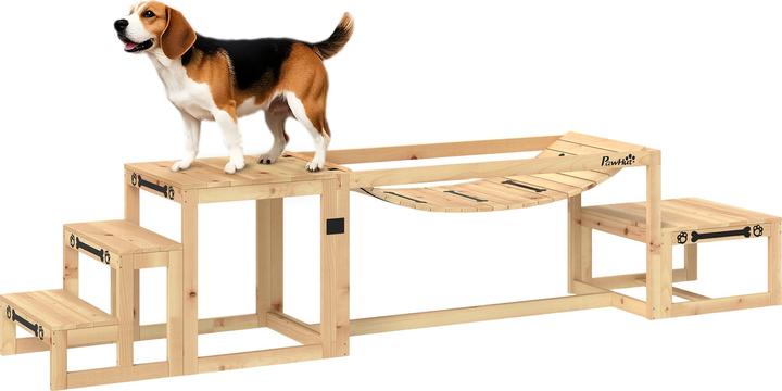 PawHut Hunde Agility Set Tannenholz Naturholz (Agility)