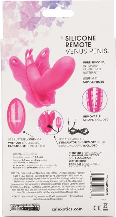 Nährwerte und Zutaten CalExotics Venus Butterfly® Silicone Remote Venus Penis™