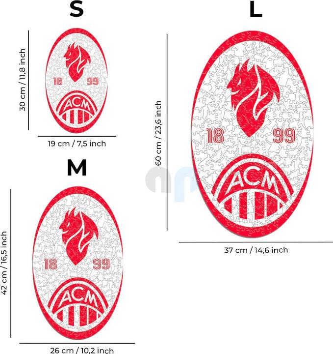 Produktbild Iconic AC Milan - Retro Logo - Holz Puzzle Grösse S (150 Teile) (150 Teile)