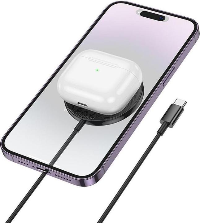 Actual product image Hoco ładowarka indukcyjna kompatybilna z MagSafe z wyświetlaczem 2A 15W CW61 czarna (15 W)