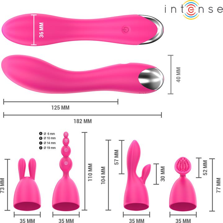 Actual product image Intense - Cher Vibrator Mit Wechselkã–Pfen