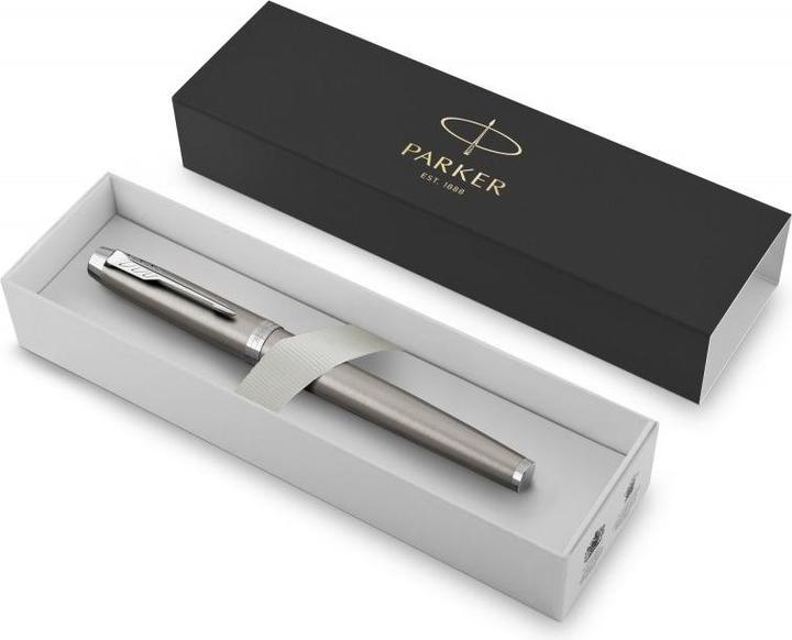 Produktbild Parker Pen Tintenroller IM Essential, Edelstahl C.C. Strichstärke: M, Strichfarbe: schwarz, Gehäuse aus Edehst (Edelstahl, 1 x)
