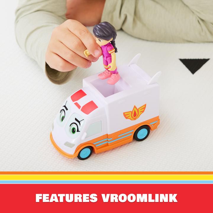 Immagine prodotto Spin Master Disney Junior Firebuds, Violet e Axl, action figure e ambulanza giocattolo con movimento degli occhi