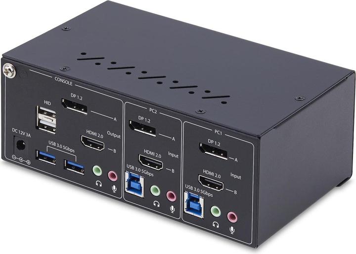 Produktbild StarTech .com P2ADDH462-KVM-SWITCH, 3840 x 2160 pixels, 4K Ultra HD, 36 W, Black