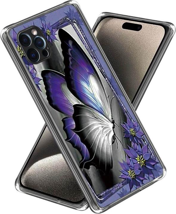 Cover-Discount iPhone 15 Pro - Cover Handyhülle IMD Schmetterling violett (Apple iPhone 15 Pro)