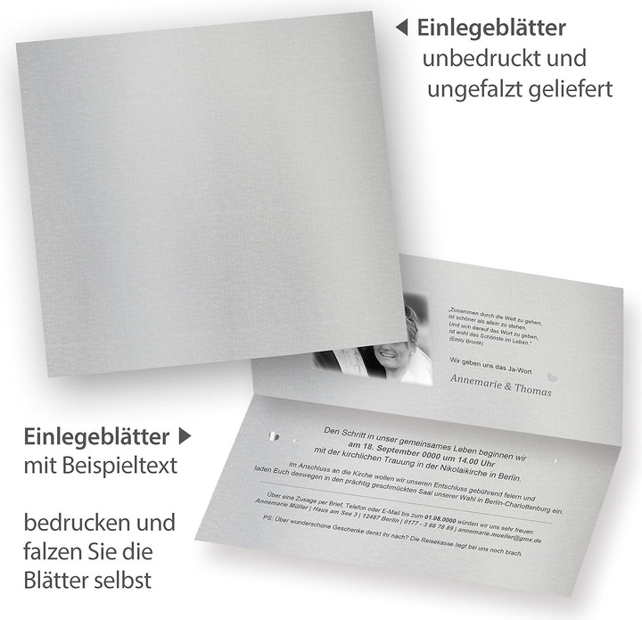 Produktbild Tatmotive Einladungen Hochzeit-Sets (40 Stk.)