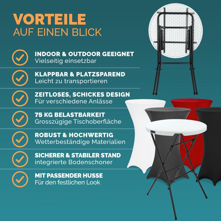 Image du produit Casaria Mange-debout avec housse (Ø 72 cm)