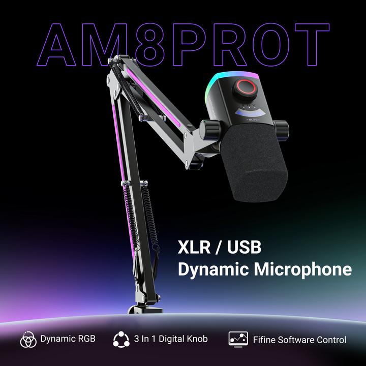 Produktbild Fifine AM8 ProT RGB Gaming Mikrofon inkl. RGB Mikrofonarm