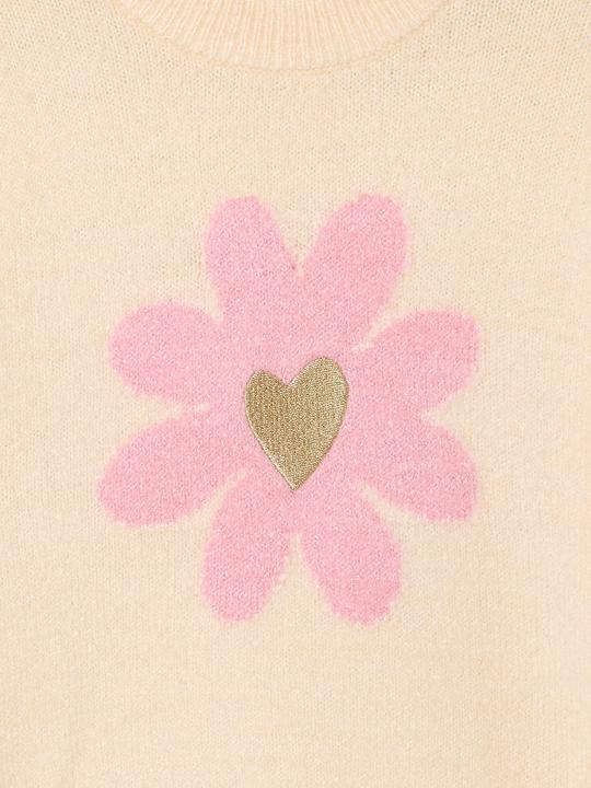Produktbild Vertbaudet Pullover mit Blumenmotiv mit gesticktem Herz Mädchen (104, 98)