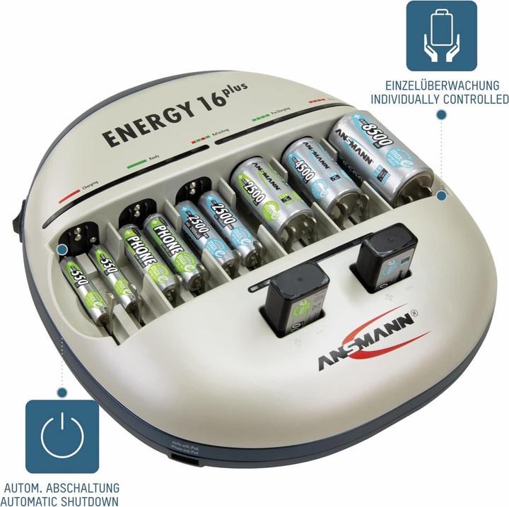 Actual product image Ansmann Energy 16 Plus (1 pcs., C, D, AA, AAA, Chargers without battery)