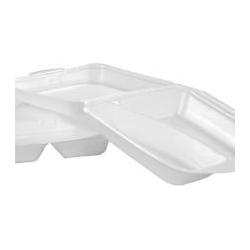 IP-Verpackungen Skumbakke 2-rum 210x245x72 mm Haengslet låg EPS Hvid,100 Stk/pk, Vorratsbehälter