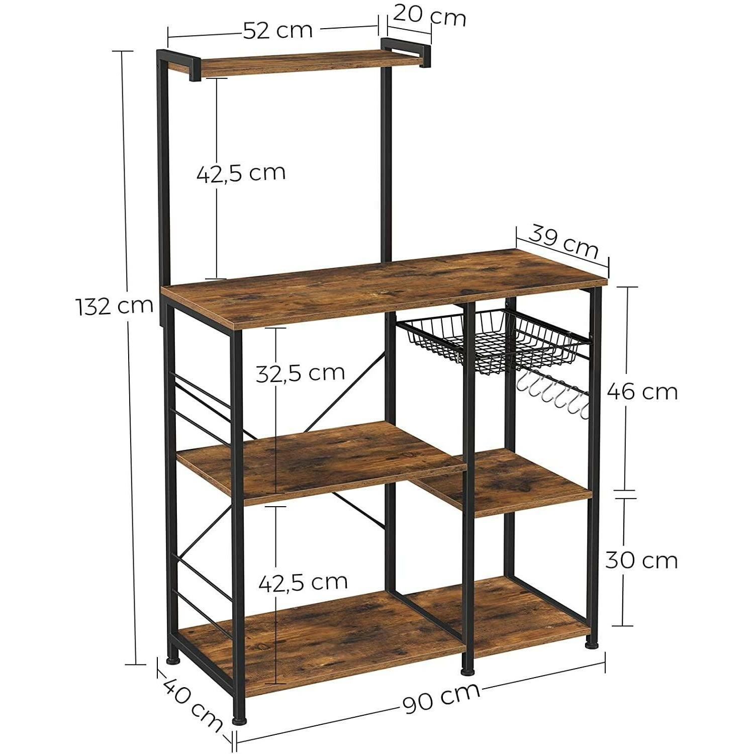Thumbnail - Vasagle, Regal, Küchenregal (90 x 40 x 132 cm)