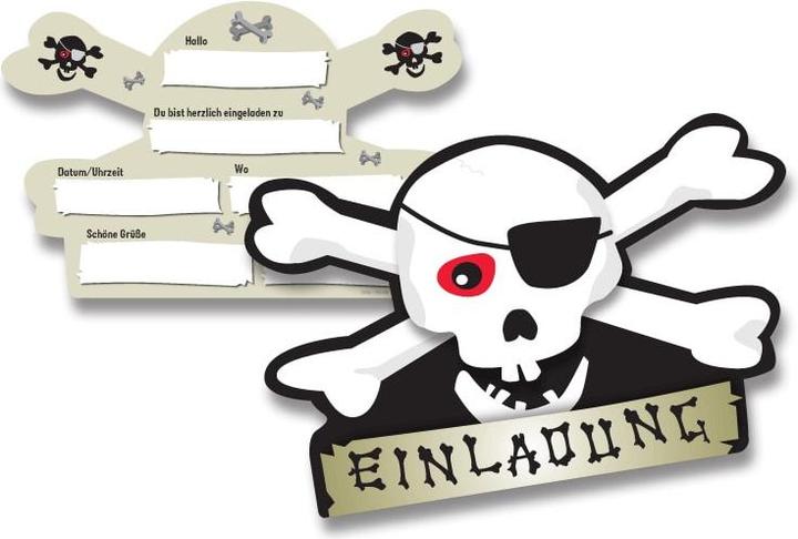 Actual product image DH-Konzept Pirate Invitation Skull and Crossbones (6 pcs.)