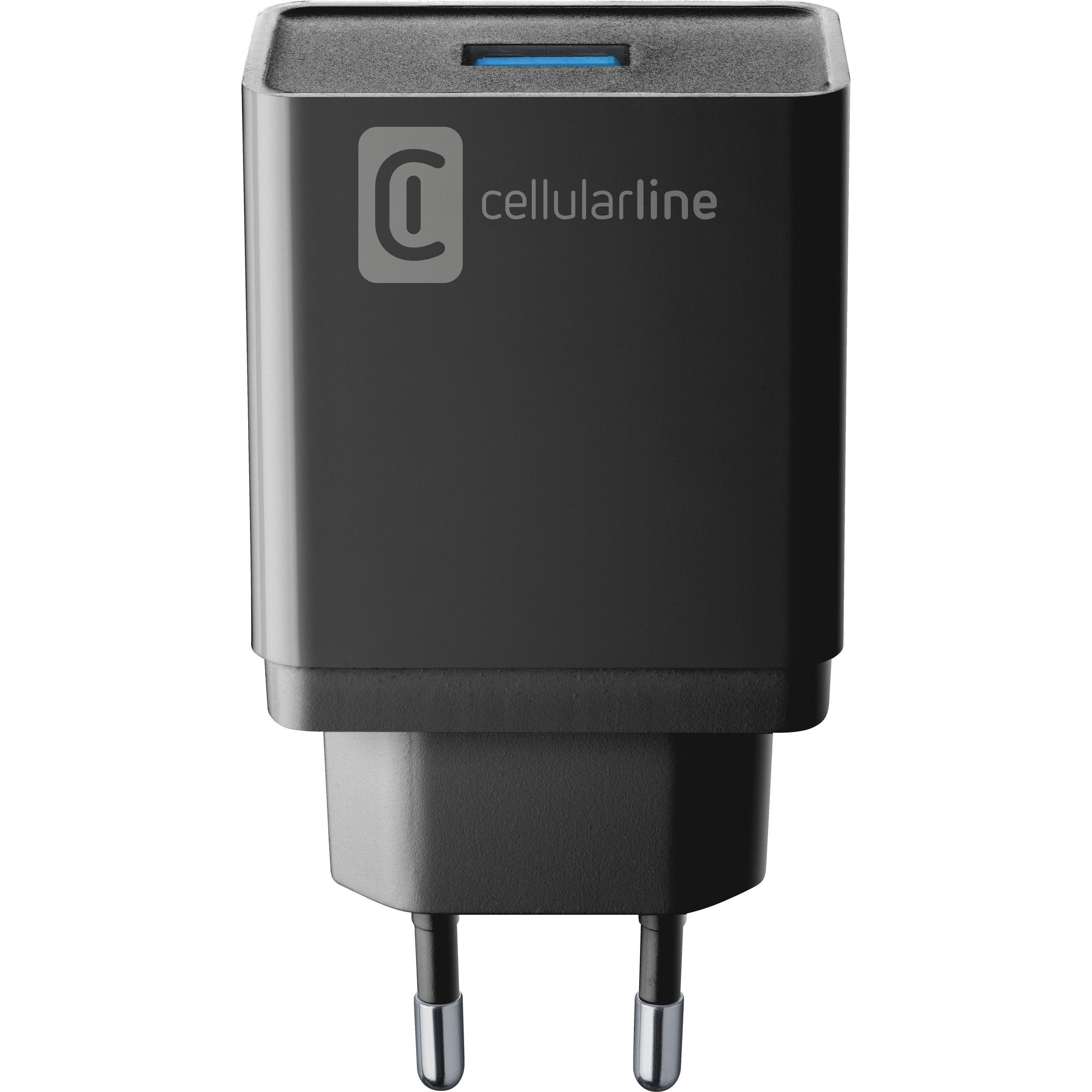 Thumbnail - Cellularline Reiselader-Set 10W USB C bl USB Type-A inkl. Kabel für USB Type-C (10 W), USB Ladegerät, Schwarz