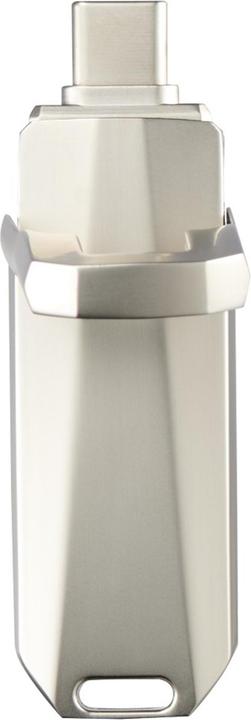 Actual product image Hama USB flash drive Uni-C Deluxe, USB-C 3.1, 256GB, 90MB/s, silver (256 GB, USB-C)