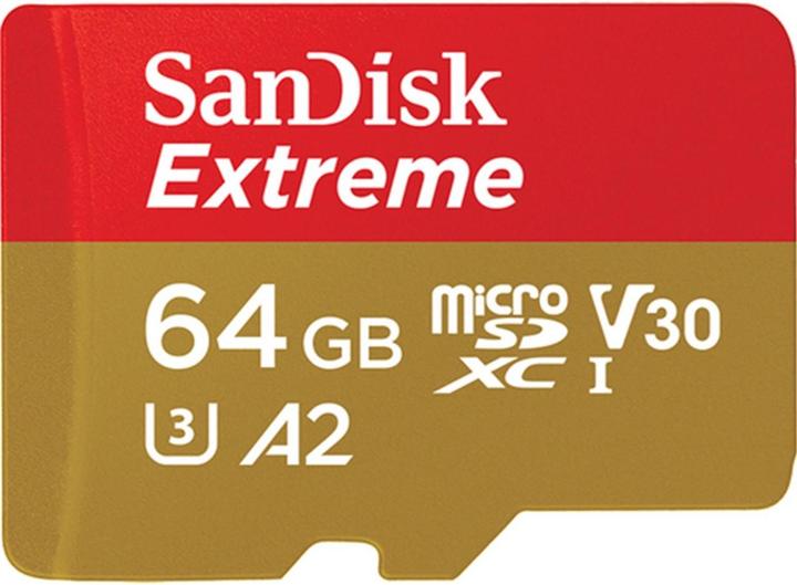 Actual product image SANDISK Extreme (64 GB, microSDXC, U3, UHS-I)