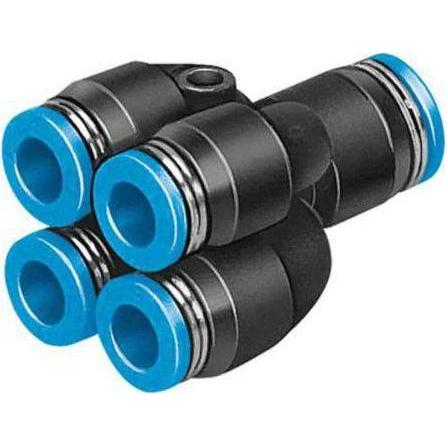 Festo, Tecnologia di connessione dei tubi, QSQ Series Double Y Tube-to-Tube Adaptor Push In 8 mm, Push In 6 mm to Push In 6 mm, 153210