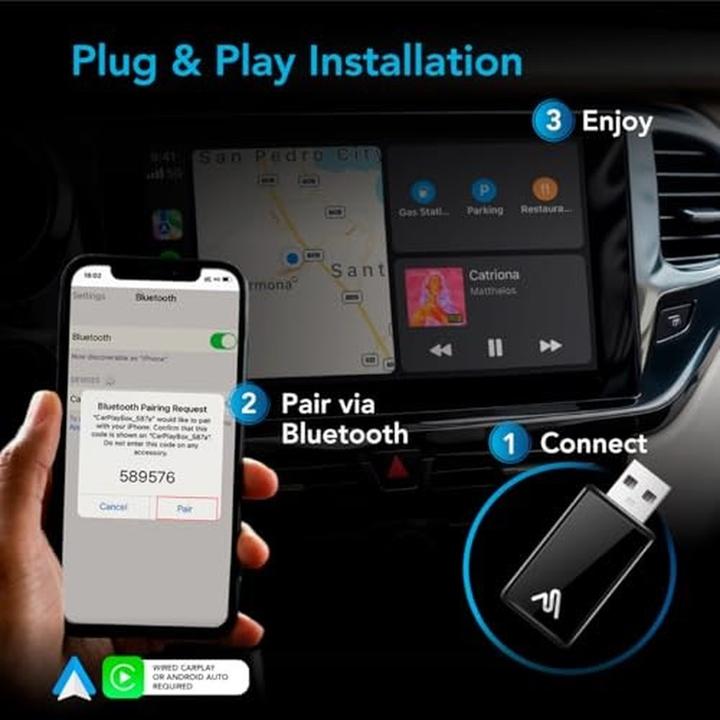Produktbild AutoSky WUA-8 - Draadloze CarPlay Adapter - Plug & Play