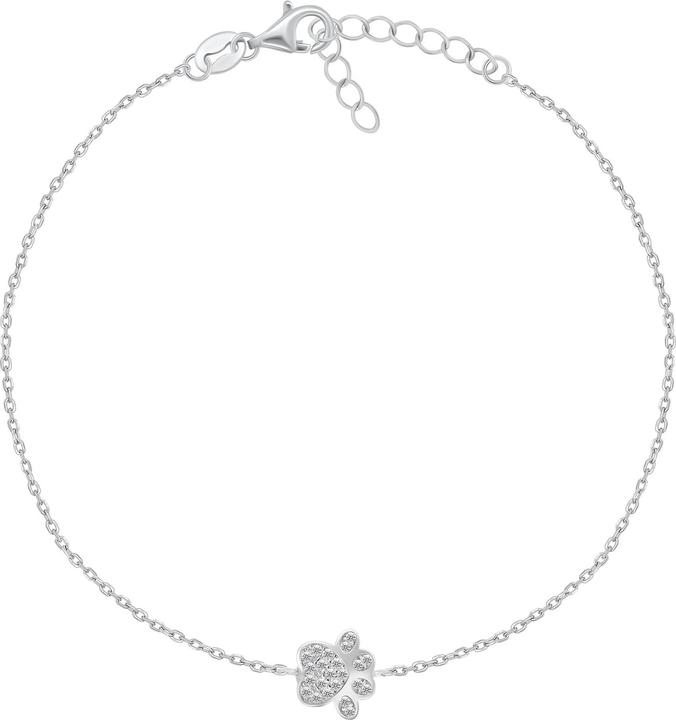 Brilio Silver Silver Anklet Paw With Zircons Ank109w (Silber)