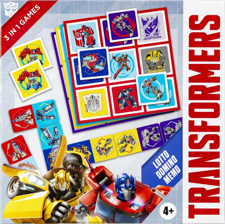 Actual product image Selecta Spielzeug Transformers 3in1 Memo Lotto Domino (German, French, Norwegian, Polish, Finnish, Danish, Swedish, English)