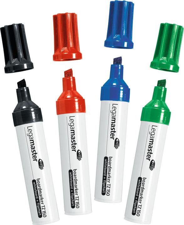 Legamaster Whiteboard/flipchart marker TZ 150 2-7mm assorti kleuren wedge tip 4 stuks/verpakking. (4x)