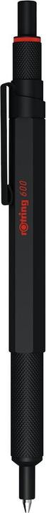 Image du produit Rotring 600 Gel Pen | 0,55 mm | Sort Blk | Sort Metal Krop | Skridsikkert Rillet Greb & Sekskan... (Noir, 1 x)