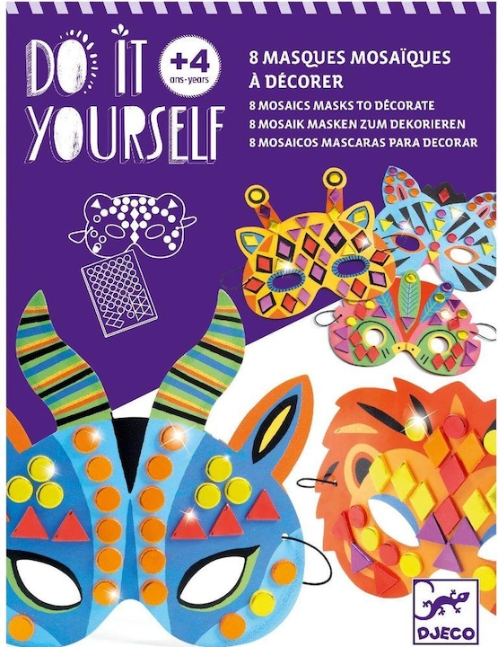 Actual product image Djeco Mosaic masks jungle animals