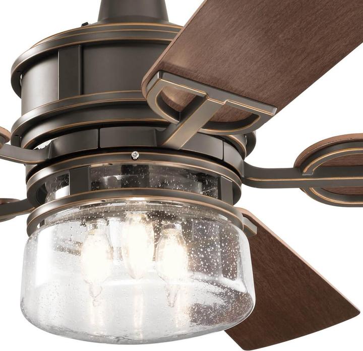 Immagine prodotto Elstead Lighting Ventilatore da soffitto Lyndon Patio silenzioso con 3x prese E27 Ø132cm + telecomando (38.70 dB)