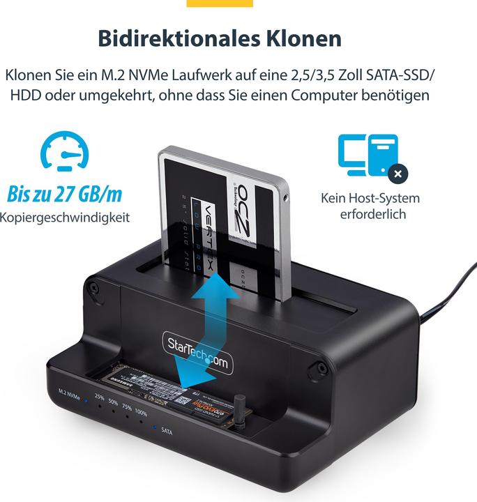 Produktbild StarTech HDD Acc M.2 NVMe to 2.5/3.5" SATA Cloner