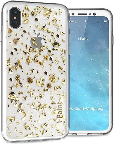 Produktbild I-Paint Glitter Flakes Case for iPhone XS/X - Gold (Apple iPhone X, Apple iPhone XS)