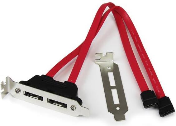 Produktbild StarTech com ESATAPLT2LP, SATA, eSATA, Rot, PC, 0,3 m, REACH