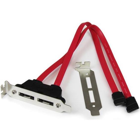 StarTech com ESATAPLT2LP, SATA, eSATA, Rosso, PC, 0,3 m, REACH, Cavo interno (PC)