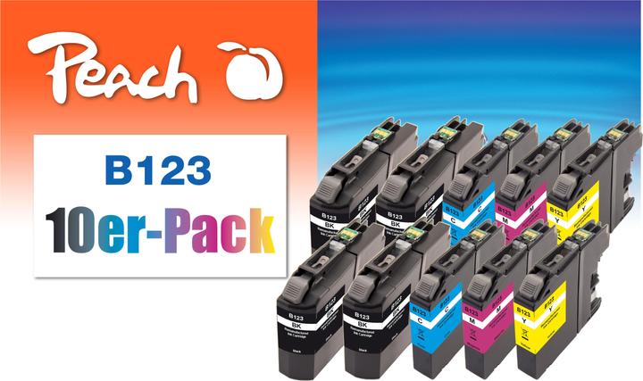 Peach LC-123 Combi Pack 10 (BK, C, M, Y)