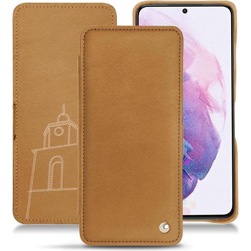 Noreve Lederschutzhülle horizontal (Samsung Galaxy S21), Smartphone Hülle, Braun