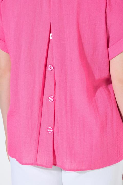Actual product image Ulla Popken Button Accent Back Short Sleeve Blouse (54)
