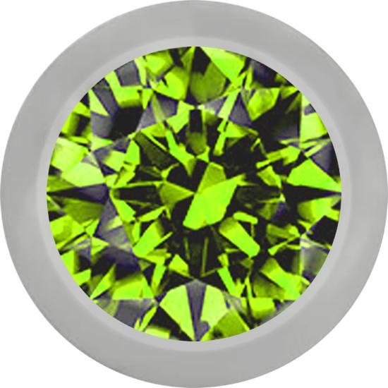 Image du produit Star Piercing Boule argentée avec cristal vert clair (sans laiton, Titane)